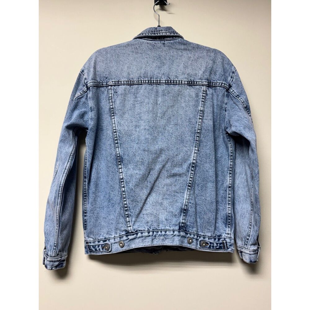 FREE PEOPLE Ramona Denim Trucker Jacket, Oversized, Distressed, Sz XS - Picture 6 of 11
